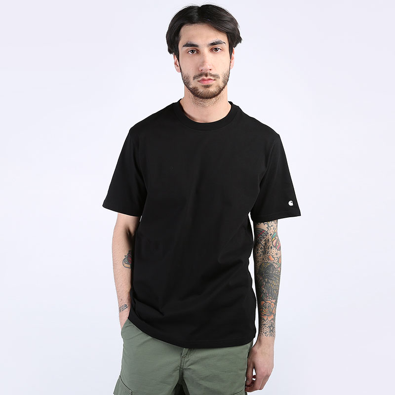 мужская черная футболка Carhartt WIP S/S Base T-Shirt I026264-blk/wht - цена, описание, фото 1